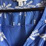 Next Ladies  Blue 100% Cotton Embroidered palm tree pattern sleeveless Blouse Top size 20 includes Postage Image 2