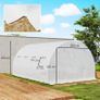4 x 3 x 2m Polytunnel Greenhouse Replacement Cover ONLY Winter Garden Plant PE Cover for Tunnel Walk-in Greenhouse with Roll-up Windows Door Outdoor, White Image 3