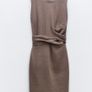 Quilted sleeveless dress with pockets Image 5