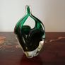 Vintage Green Art Glass Basket Vase by Josef Hospodka. Chribska Glassworks. Image 3