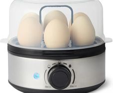 Basics Electric Egg Cooker, Boiler and Poacher, 7-Egg Capacity, BPA Free, Black