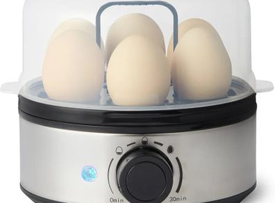 Basics Electric Egg Cooker, Boiler and Poacher, 7-Egg Capacity, BPA Free, Black