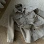 Belted shacket beige jacket Image 2