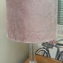 Cut Glass Pillar Lamp with Dusty / Dusky Faux Suede Drom Shade Image 2