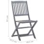 5 Piece Garden Dining Set Solid Acacia Wood Grey Image 2