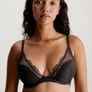 New Calvin Klein Lace Plunge Bra, Black Image 8
