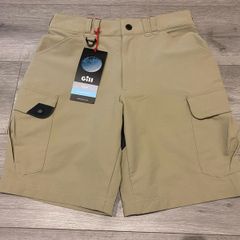 GILL MARINE Mens UV Tec Pro Shorts Size XS UV013 Khaki Sailing Pockets Hard Wear