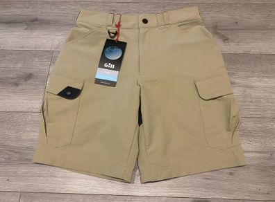 GILL MARINE Mens UV Tec Pro Shorts Size XS UV013 Khaki Sailing Pockets Hard Wear
