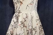 Dress, cream grey and orange