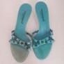 Dolce Gabbana D&G Vintage Blue Suede Embellished Mules Slides Image 5
