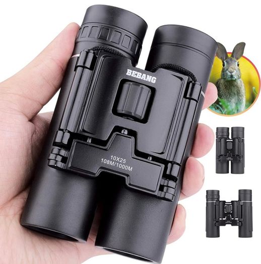 10x25 Binoculars for Kids Adult, Small Compact Lightweight Folding Mini Pocket Binoculars for Bird Watching Travel Stargazing Hunting Camping Concerts Sports Theater Opera (FREE POSTAGE)