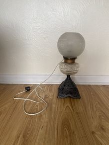 A converted Victorian oil lamp