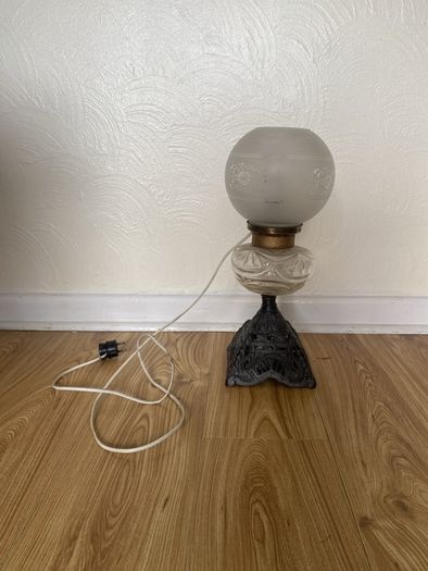A converted Victorian oil lamp
