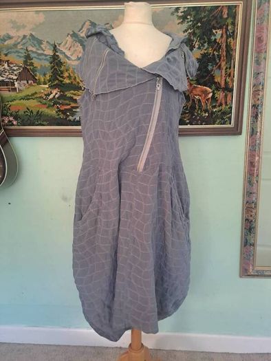 My Soul designer barrel shape grey dress with pockets