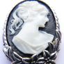 Vintage Sterling Silver 925  Pretty Cameo  Pendant and Necklace length 16,5" - 12,97g Image 5