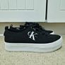 Calvin Klein Zolah White Canvas Calvin Klein Chunky Platform Trainers Image 2