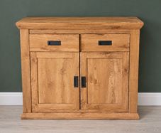 Solid Oak-Style Storage Cabinet