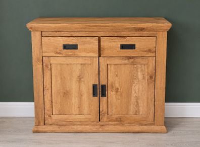 Solid Oak-Style Storage Cabinet