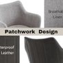 Breakfast Bar Stools Set of 2 Bar Chairs Upholstered Counter Stools with Armrest & Footrest, Modern Counter Chairs for Kitchen Island/Home Bar, Gray Image 4