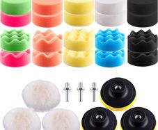 Car Poloshing Pads for Drill 29 Pieces Buffer Polishing Pads Kit 3 Inch Foam Polish Pads Drill Attachment with M10 Drills for Cordless Screwdrivers and Polishing Machines