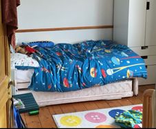 Single bed with trundle underneath