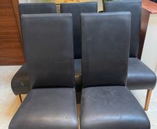 5 x Serious Quality Sturdy Leather Kitchen Dining Chairs - Can Deliver