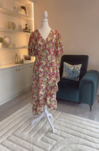 Ladies Multi Coloured Faux Wrap Dress from F&F