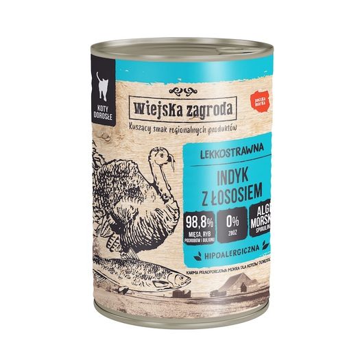 Country of Animals Turkey with Salmon wet food for cat (adult) 400g