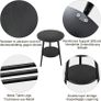 Round Side Table With Wooden Top, 38 x 55cm Image 4