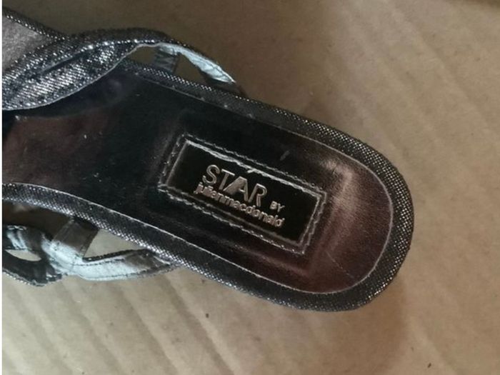 Embellished Silver Sandals By Julian MacDonald