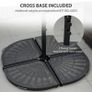 2.5M Garden Cantilever Parasol with 360 Rotation, Offset Roma Patio Umbrella Hanging Sun Shade Canopy Shelter with Cross Base, Beige Image 5