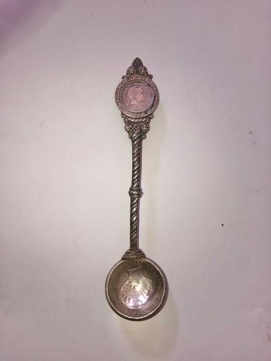 Antique Portuguese Silver Coin Souvenir Spoon