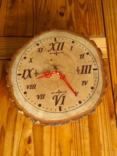 Large Handmade Wooden Wall Clock One of a Kind