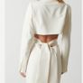 Cut Out Blazer Dress Cream Uk12- new Image 2