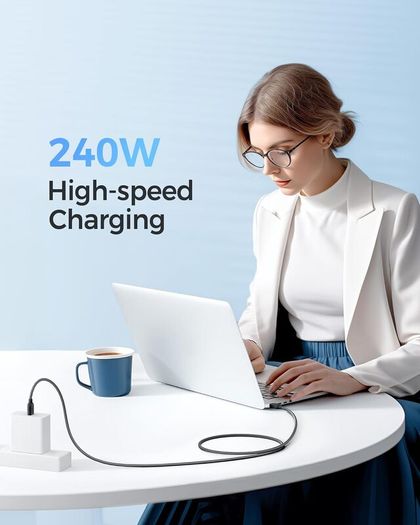 Cable Matters 2-Pack Extreme Flexible 240W USB C Charging Cable 0.9m, Black, for MacBook Pro, iPad Pro, iPhone 15 Pro, Apple Vision Pro (140W USB C Charger Cable, USB C Cable)