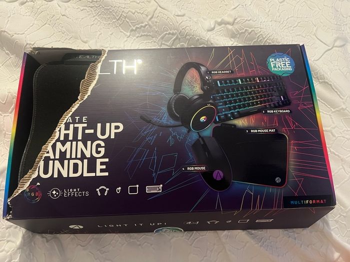 gaming set with headphones keyboard