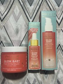 PACIFICA glow baby brightening peel pads and booster serum and vitaglow face lotion BNIB