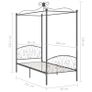 Canopy Bed Frame Grey Metal 90x200 cm Image 6