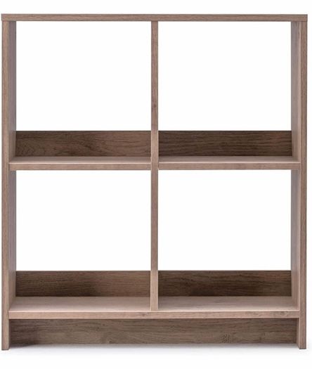Cube Bookcase/Wooden open shelving unit/Cabinet with 4 shelves/Wood Open Shelf, Easy assembly ,Modular, Office, Living Room,School - Wooden Open Shelf WOS-4 - Ash Brown