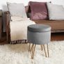 Velvet Dressing Table Stool, Round Vanity Stool with Storange, Bedroom Ottoman Stool with Metal Legs for Home Living Room Fitting Room Bedroom MULTIPLE COLOURS AVAILABLE (FREE POSTAGE) Image 9