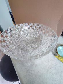 Vintage Large BOWL Walther Brilliant Hansa Pattern Pressed Glass Bowl