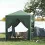 SPRING SALE | 2 x 2m Pop Up Gazebo, w/Side Walls, Windows-Green Image 2