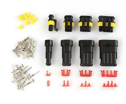 BRAND NEW 352pcs 2 pin connector HID waterproof connector 1/2/3/4 Pins 26 Sets Car Electrical Wire connectors Plug Truck Harness 300V 12A