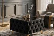 Chesterfield Velvet Square Coffee Table with Glass