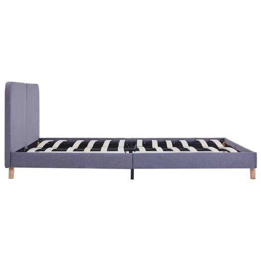 Bed Frame Light Grey Fabric 150x200 cm