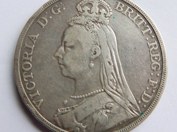 1889 Queen Victoria Sterling Silver Crown Coin