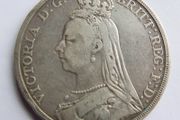 1889 Queen Victoria Sterling Silver Crown Coin