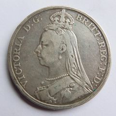 1889 Queen Victoria Sterling Silver Crown Coin