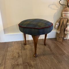 Antique Tartan Wool Foot Stool