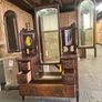 Antique Wooden Dressing Table with Triple Mirror Image 2